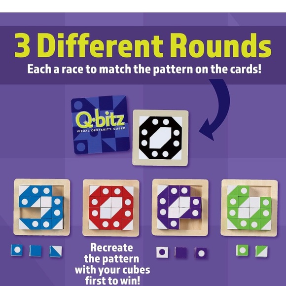 Mindware Q-Bitz Pattern Matching Fun Board Games | Ages 8 and up 2-4 Players - Picture 3 of 5